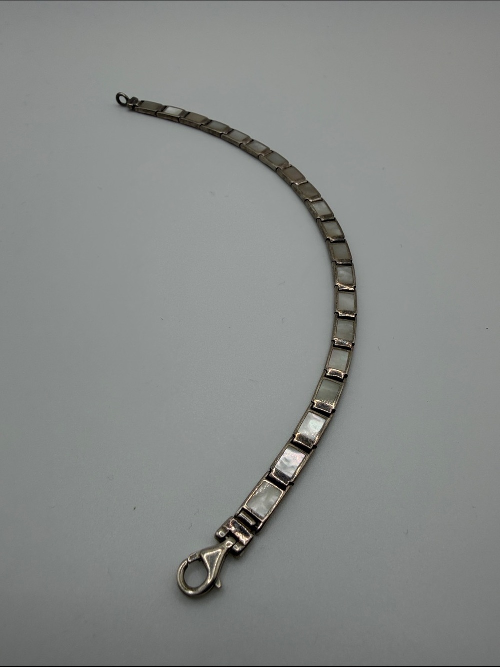 Sterling Silver 925 and Mother of Pearl bracelet 7.5 inches
